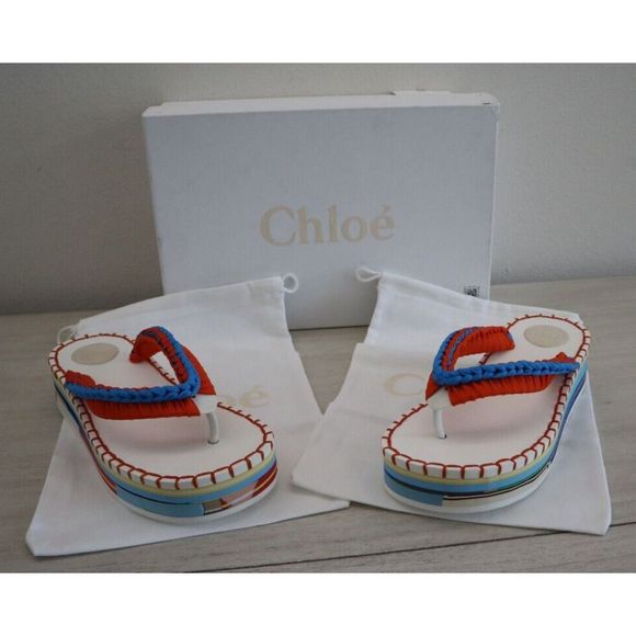 Chloe C22U620Y2 Women’s Sz 39 / US 9 Multicolor Lou Flat Platform Sandals $595 - Picture 2 of 12